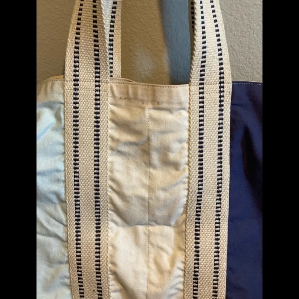 WestElm Market Divided XL Laundry Tote Blue Combo​​​​​​​​